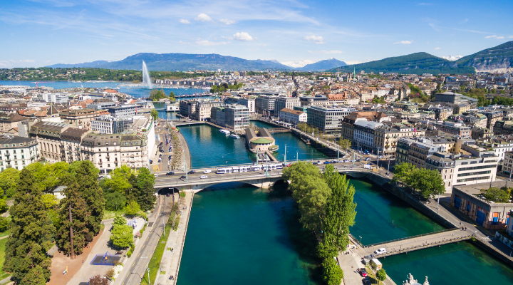 Geneva Switzerland from the sky