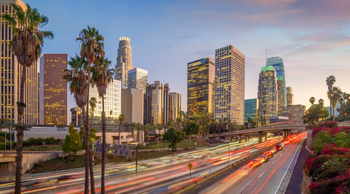 Los Angeles skyline from close up