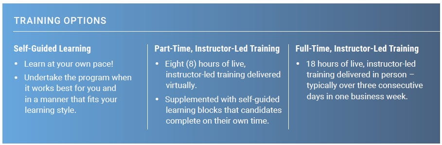 Graphic detailing training options