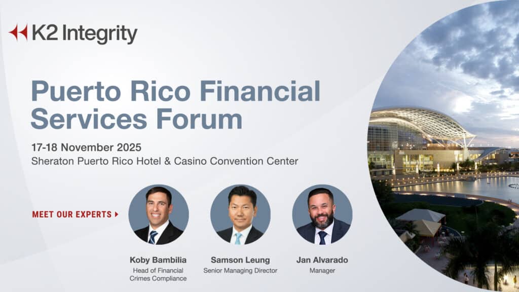 K2 Integrity Puerto Rico Financial Services Forum
