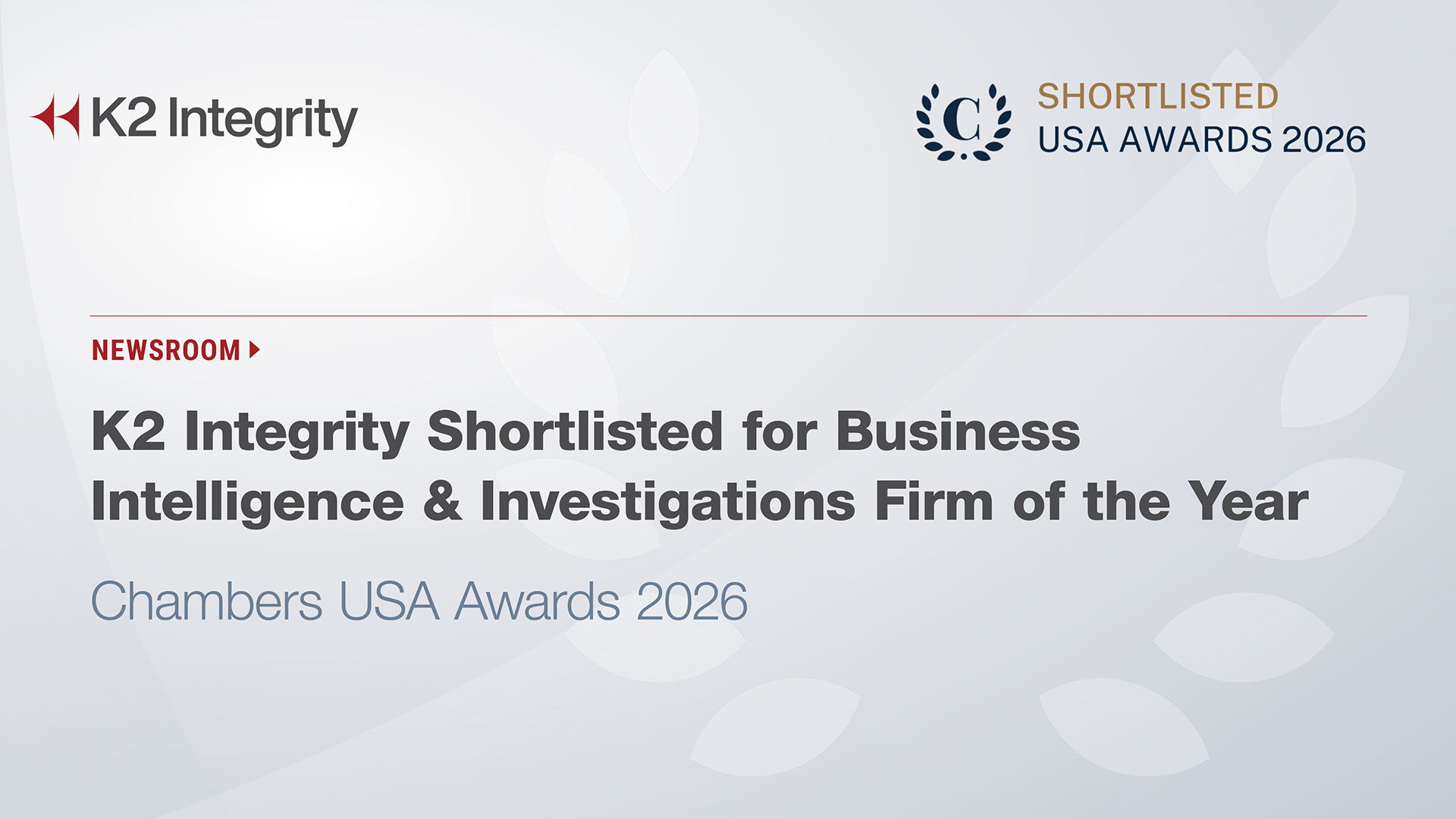 K2 Integrity Shortlisted For 2026 Chambers USA Awards - K2 Integrity
