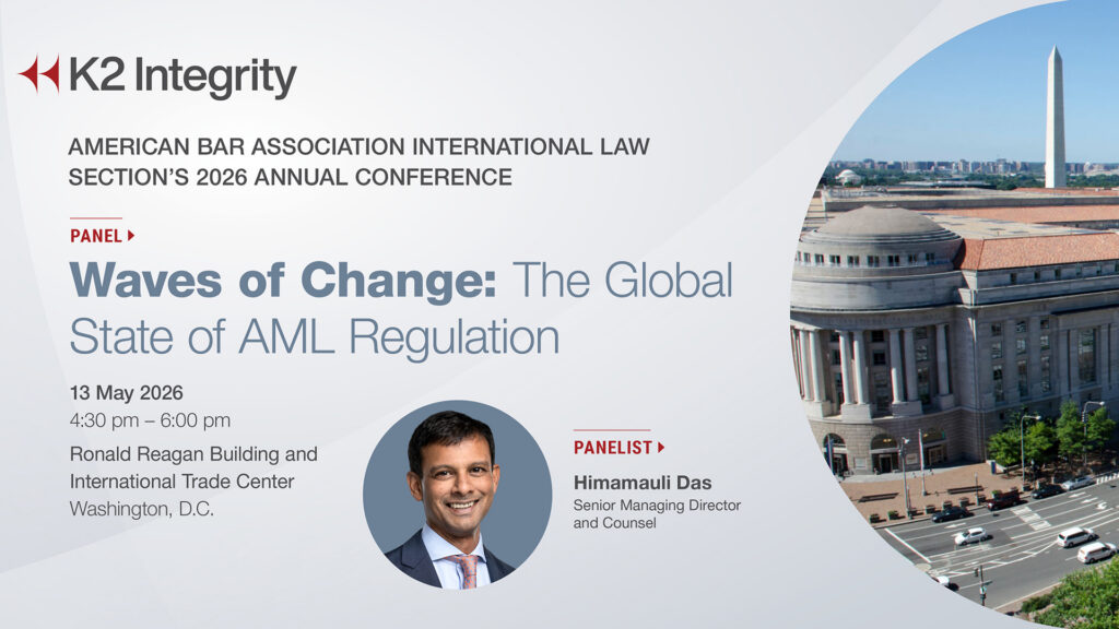 Panel announcement with light background, man smiling, and Washington. D.C. photo in the background