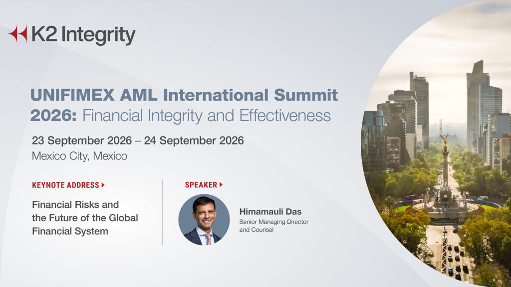 K2 Integrity Attending UNIFIMEX AML Summit